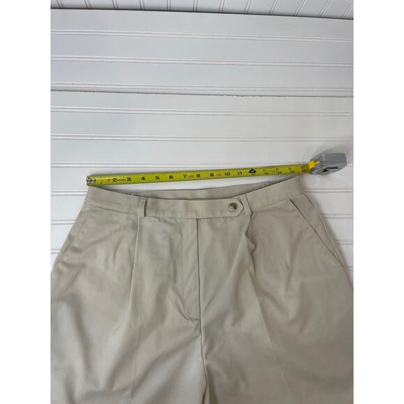 Talbots Beige & Black Flat Front High Waisted Chino Women’s Shorts Plus Size 16 - Picture 5 of 10